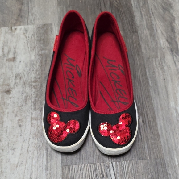 Disney Shoes - Disney Black and Red Wedges with Mickey Design